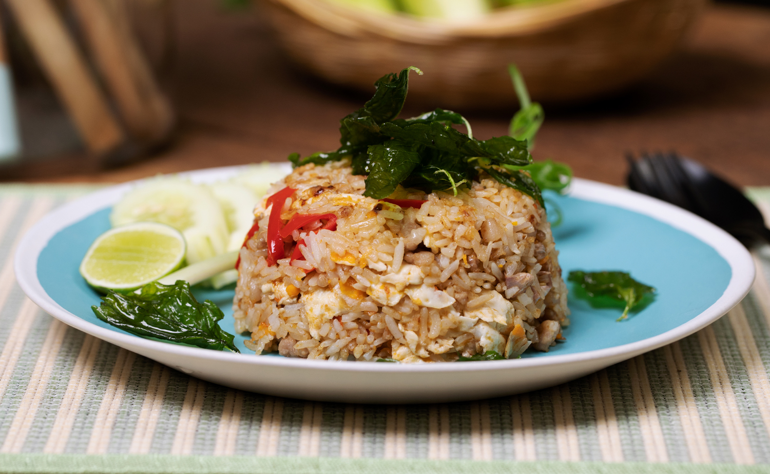 Holy Basil Fried Rice with Salted Egg (ข้าวผัดกะเพราไข่เค็ม)