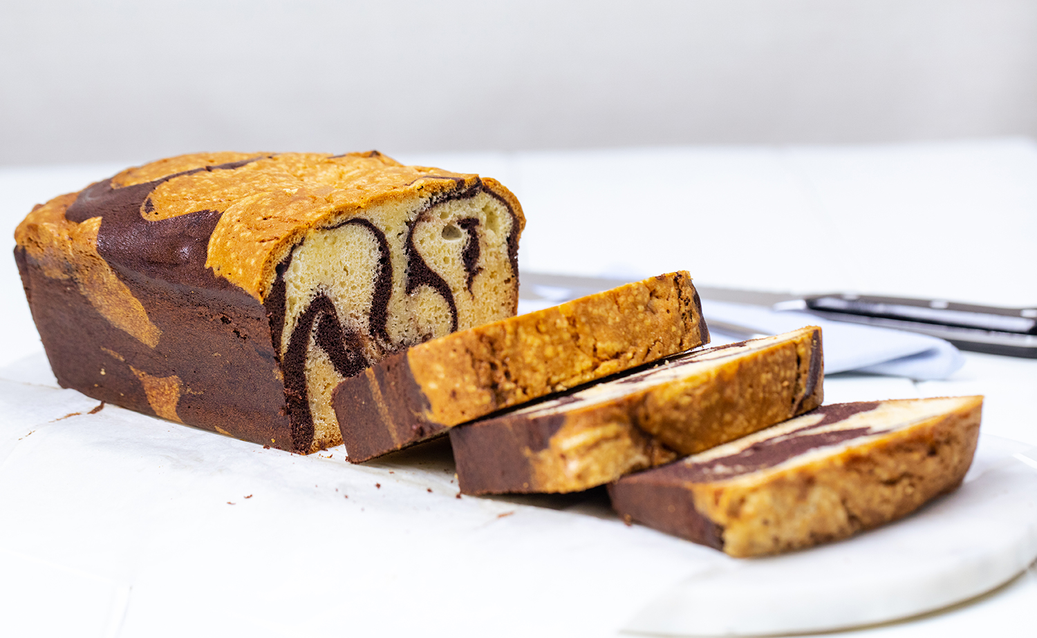 Marble Loaf Cake เค้กหินอ่อน 